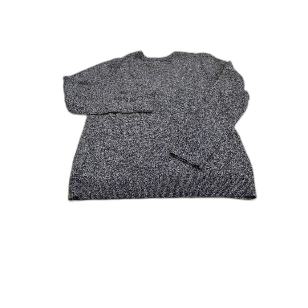 Nautica Heathered Navy Anchor Cotton Sweater Size Large - Picture 2 of 7